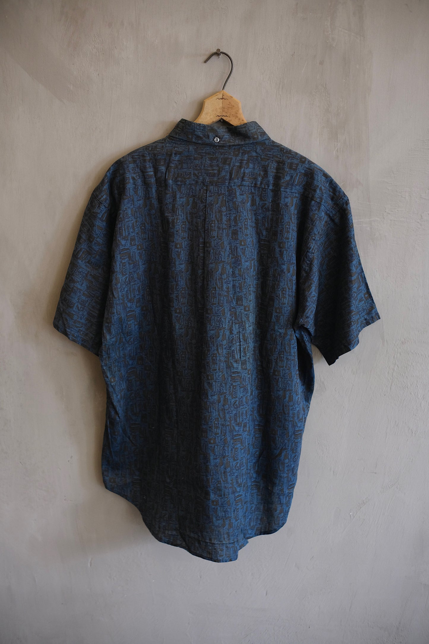 60’s Pattern Printed Town Topic Short Sleeve Button Up