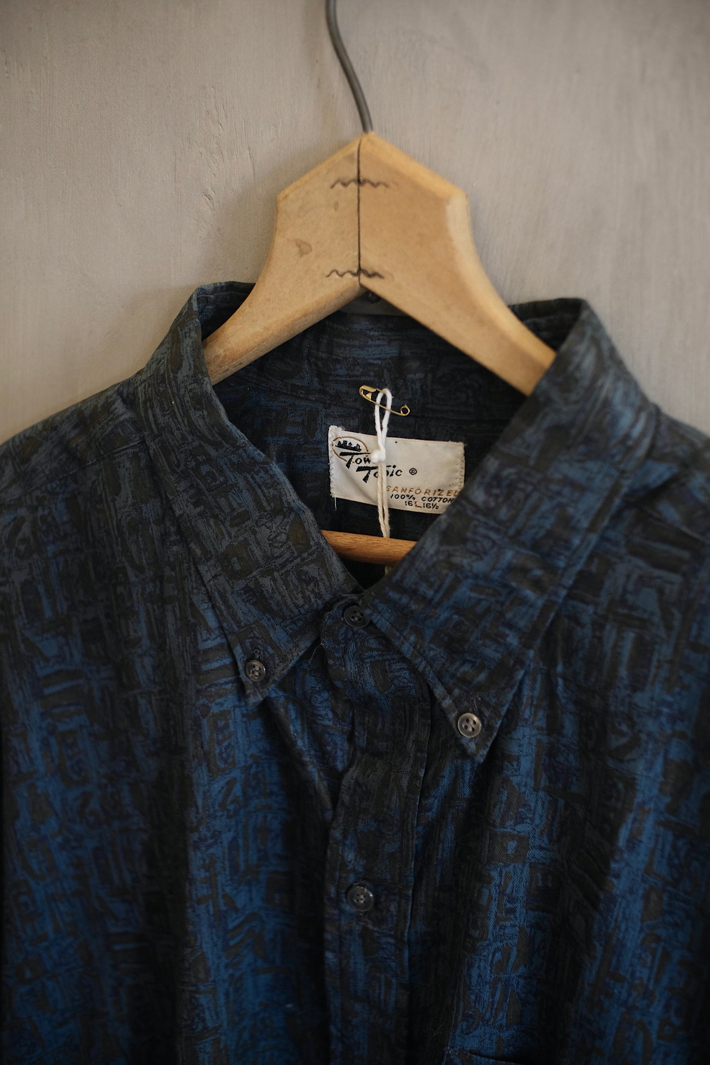 60’s Pattern Printed Town Topic Short Sleeve Button Up