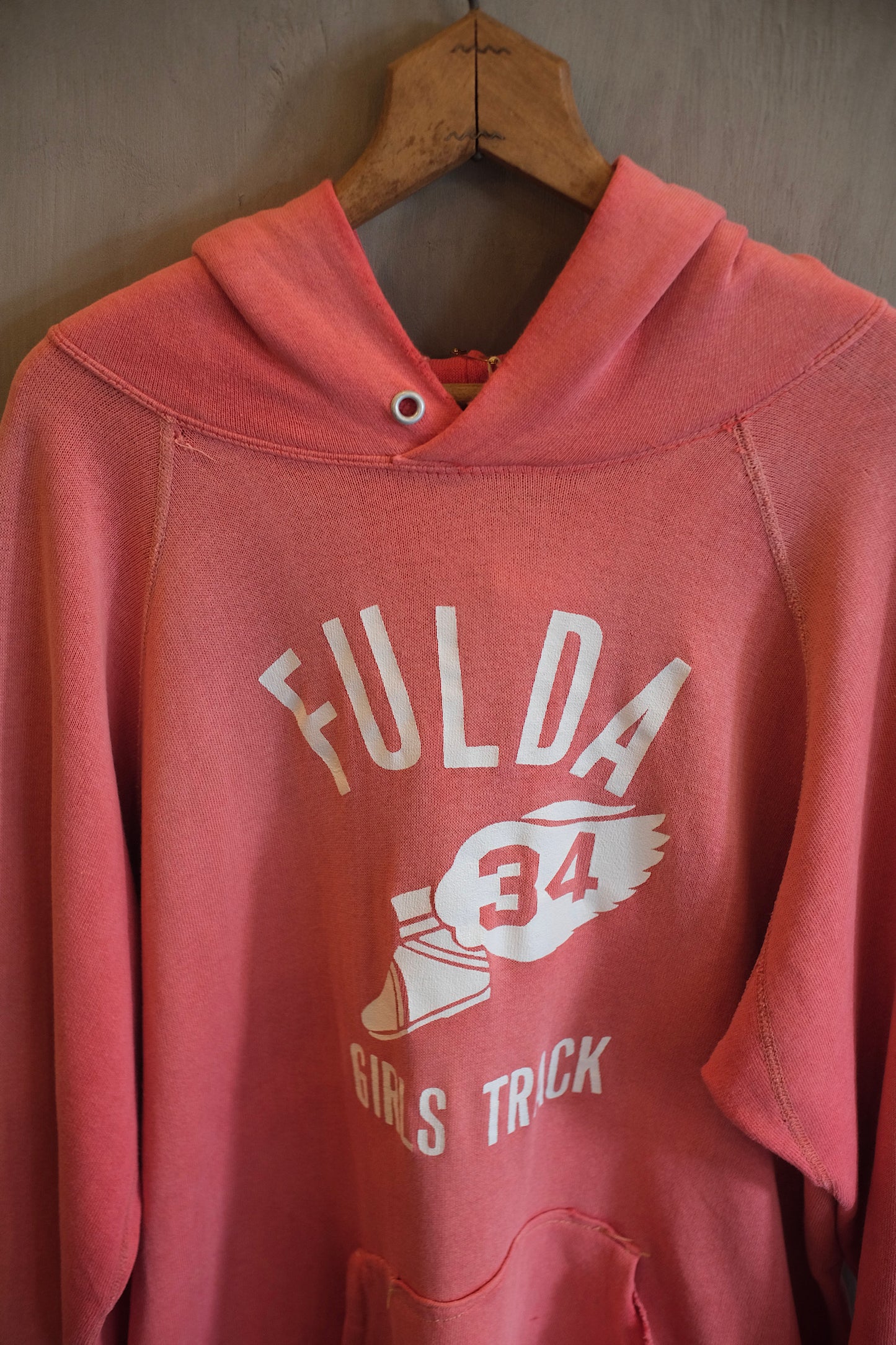 60’s Fulda Girls Track Faded Red Hoodie