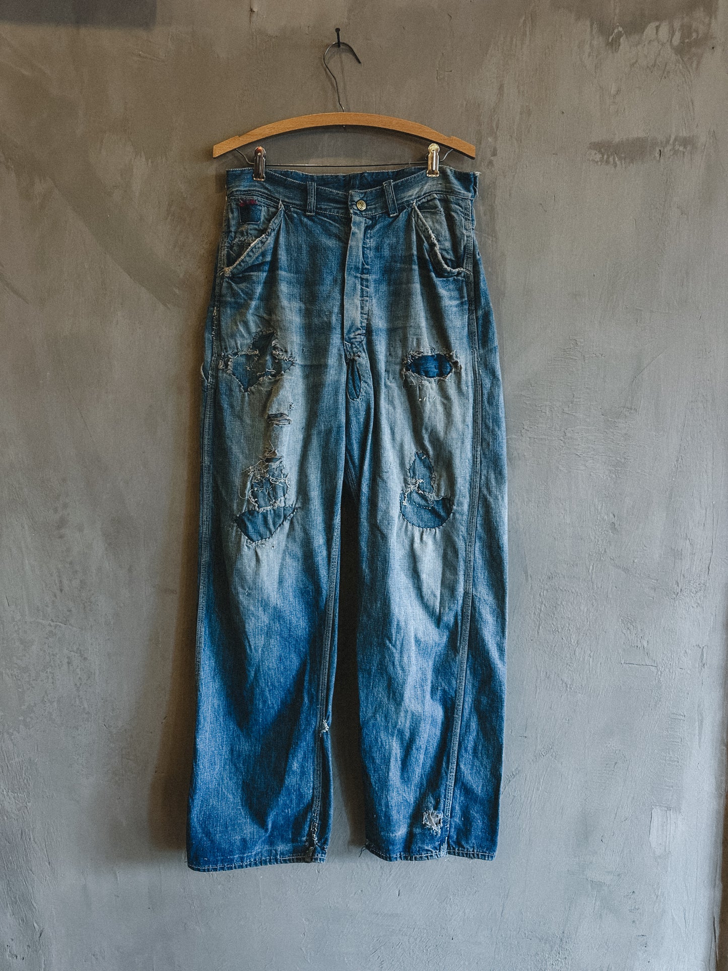 1950’s Anvil Patchwork Denim Work Pants Size 31