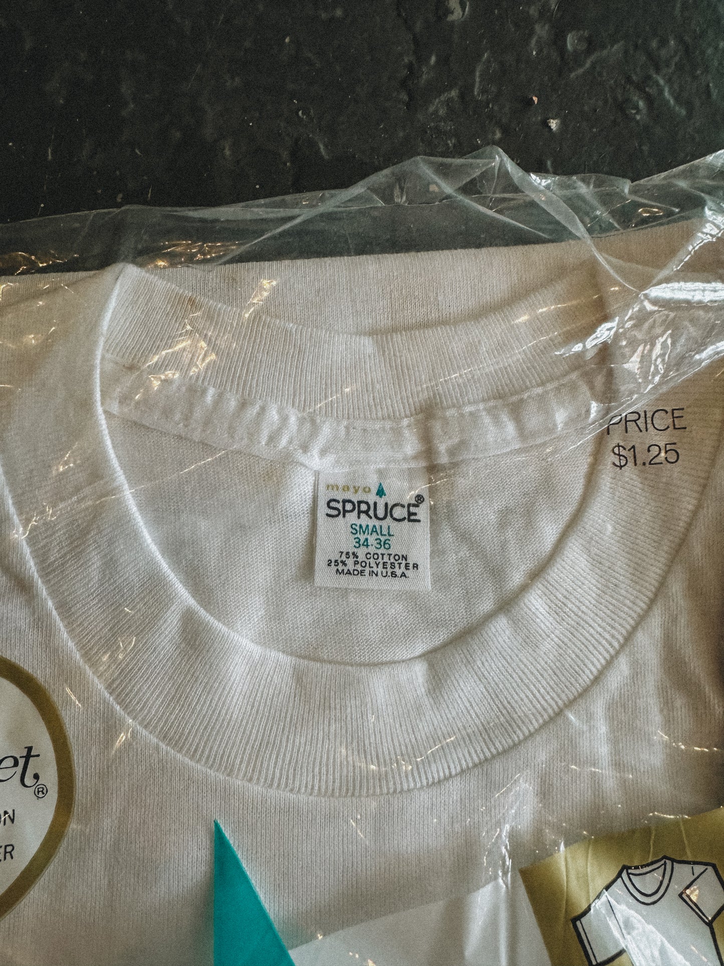 NOS Mayo Spruce Blank White tee’s Size Small